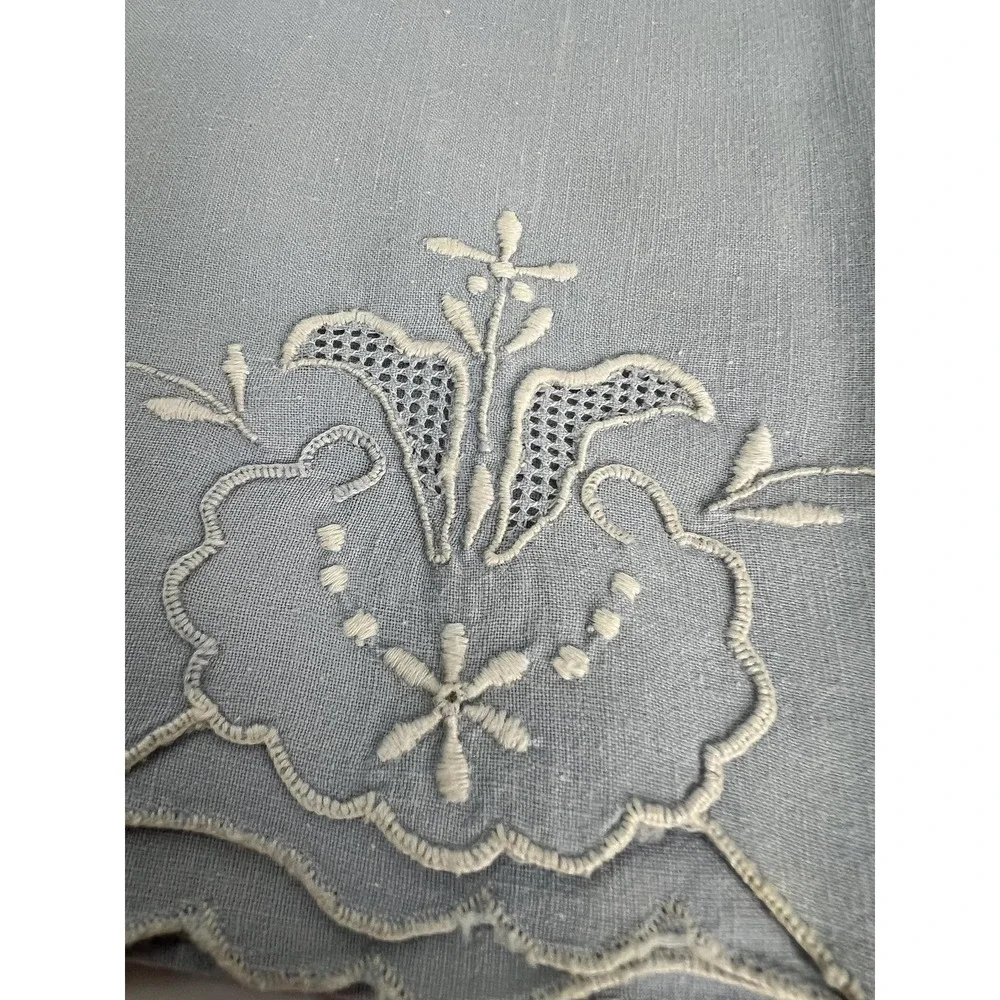 Vintage MCM guest towels teatowels set of 3 embroidered needlework lace